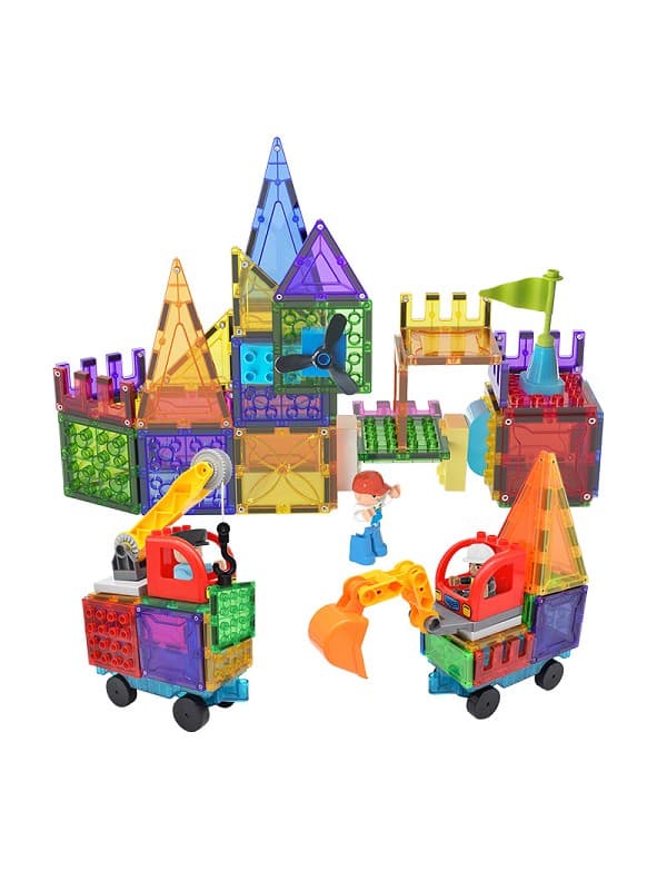Magnetic Tiles Byggeplass, 65 deler