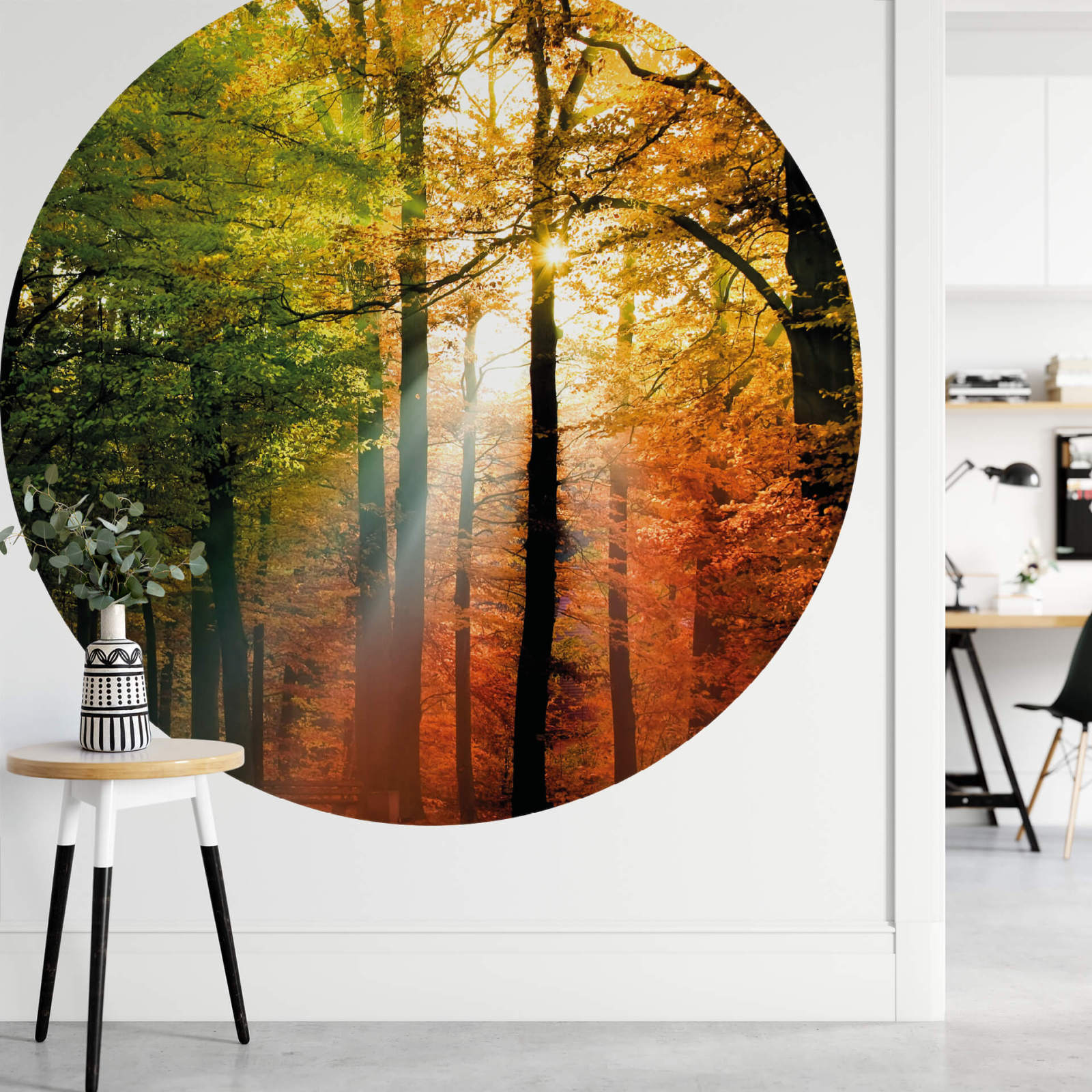 Fototapete DESIGNWALLS 2.0 - gelb-orange - Wald - 1,4 Meter