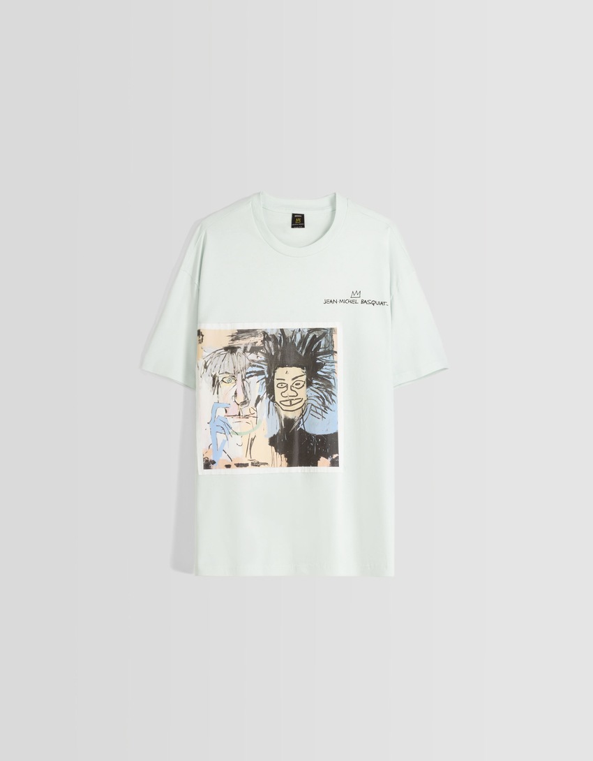 Camiseta Jean-Michel Basquiat de manga curta e corte reto