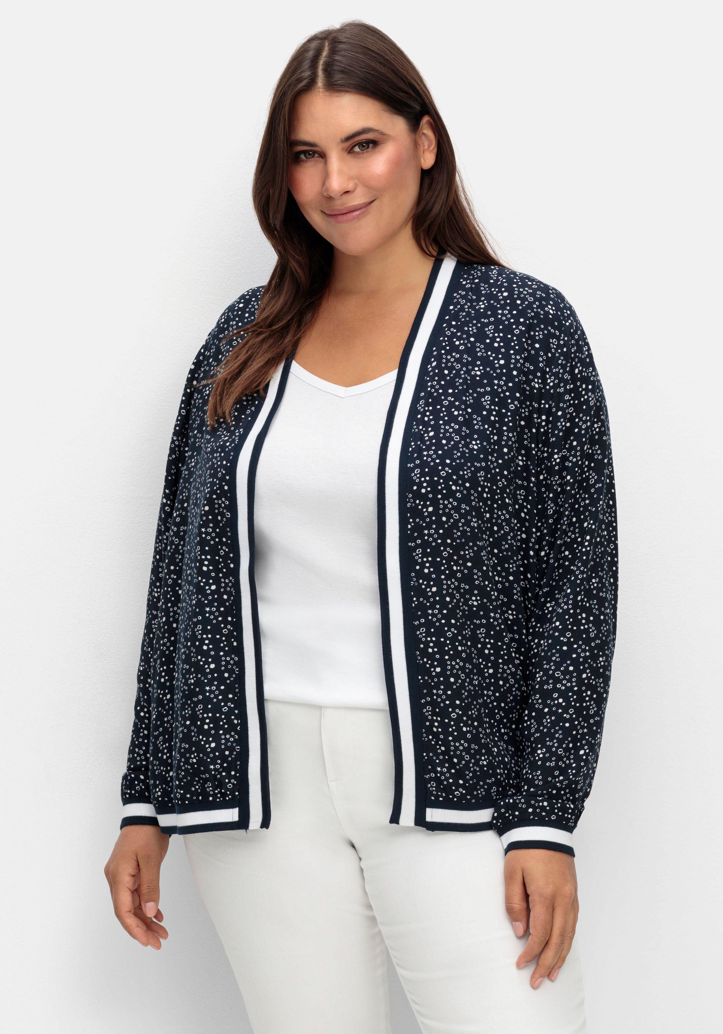 Verschlusslose Blousonjacke mit Minimalprint