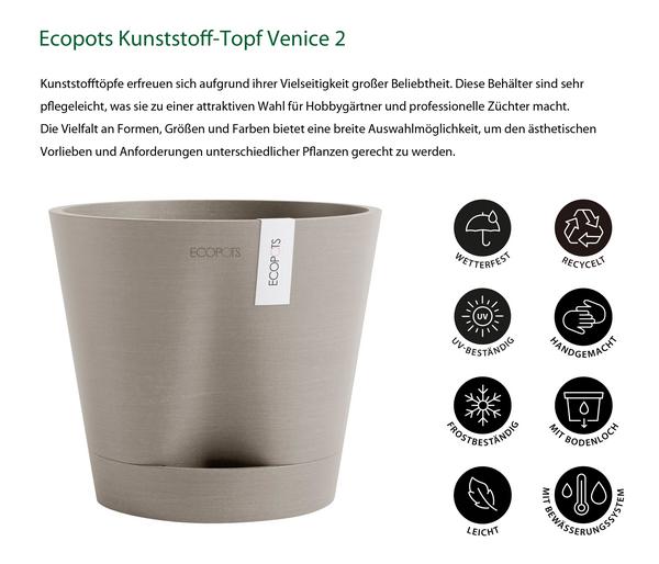 Ecopots Kunststoff-Topf Venice 2, rund