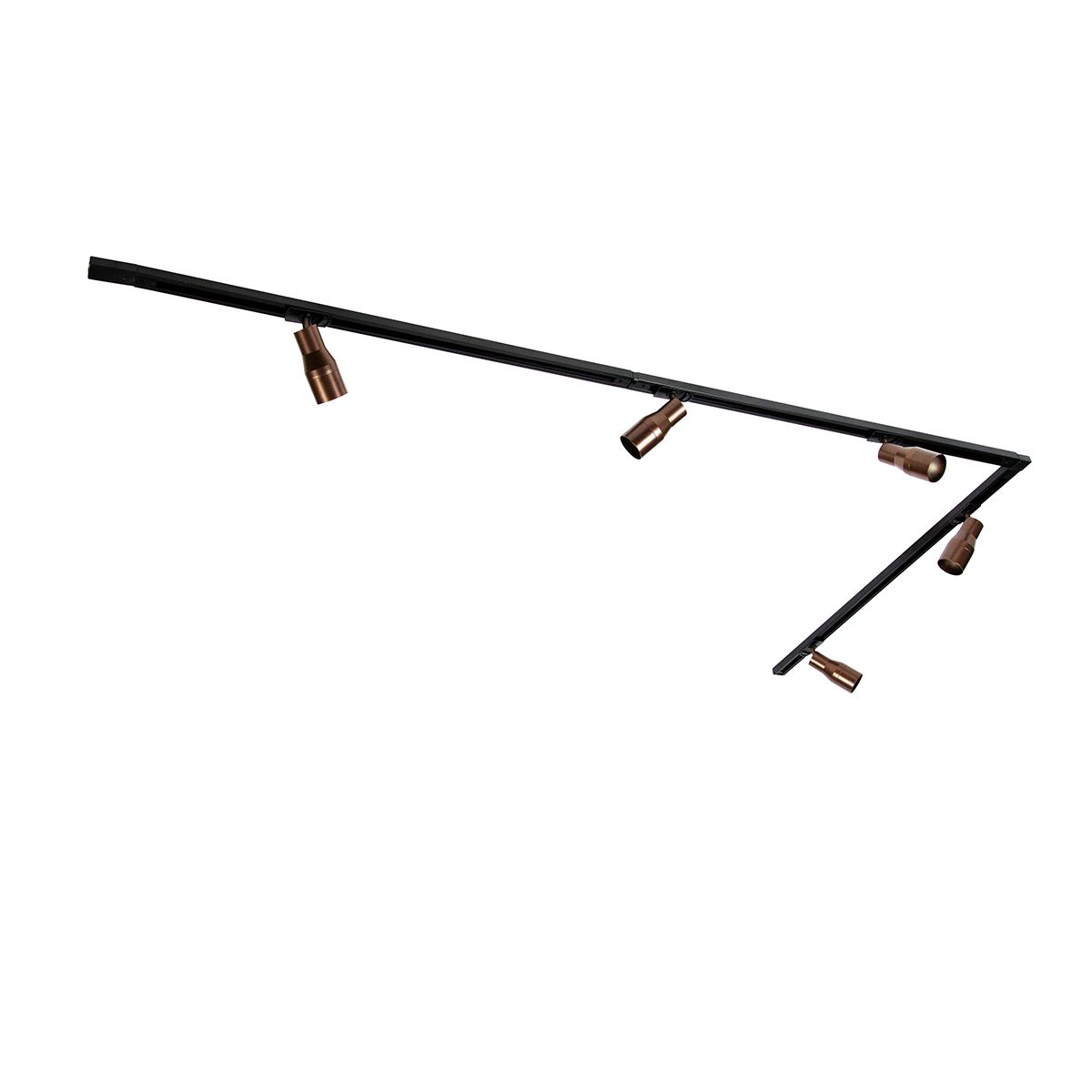 Modern railsysteem met 5 spots donker brons 1-fase - Iconic Kohua