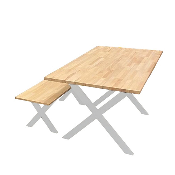 Pied de banc modèle X Mottez H. 40 cm métal blanc