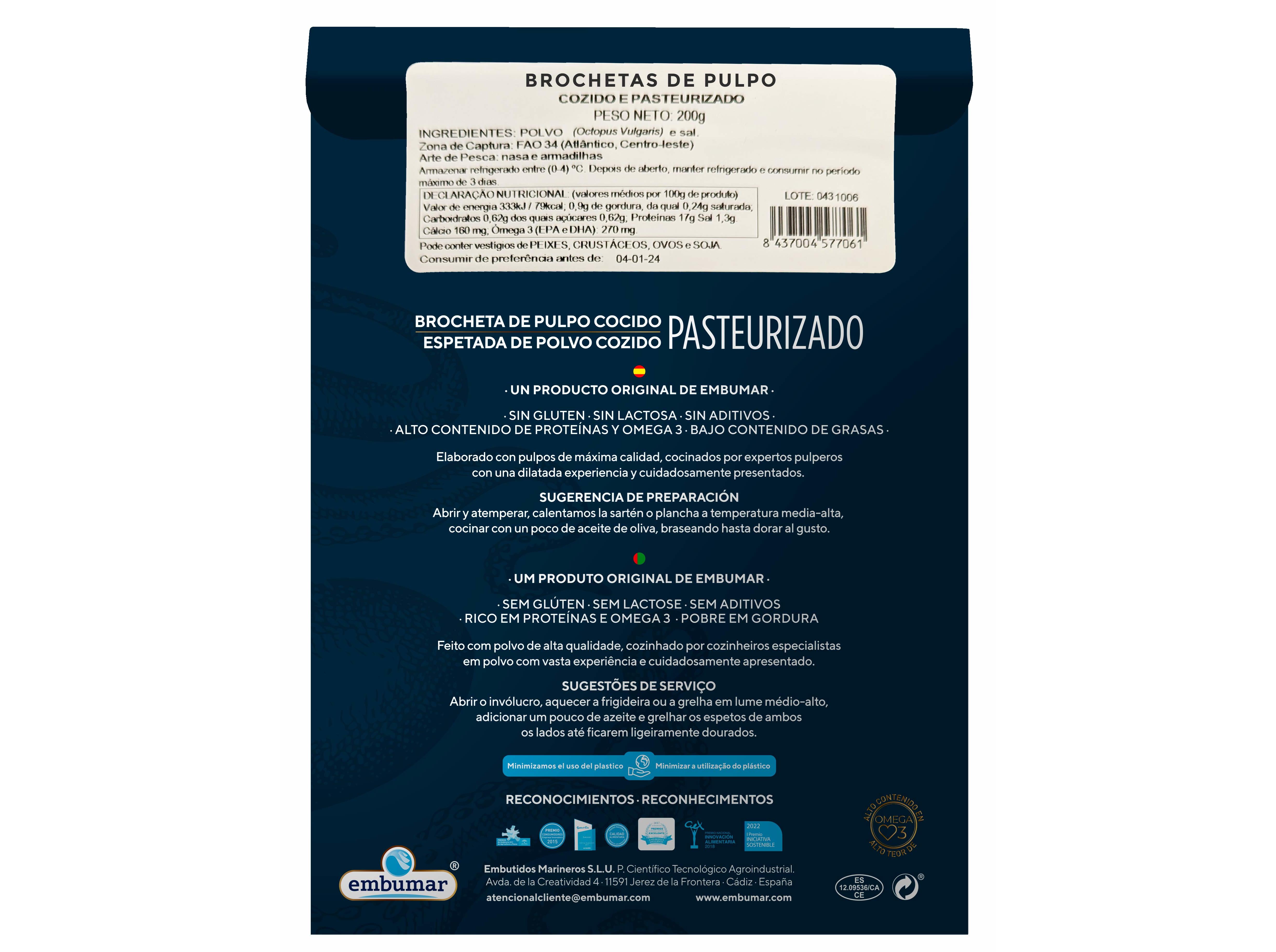 ESPETADAS EMBUMAR COZIDAS 200G