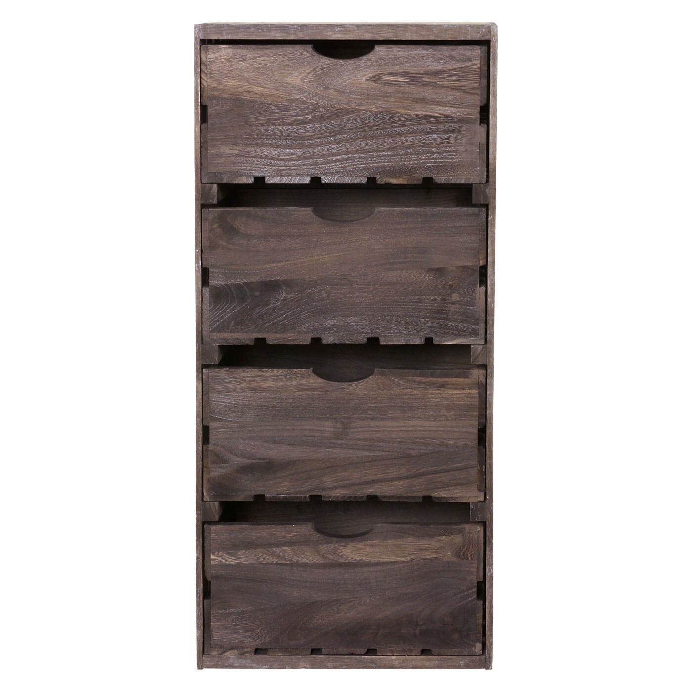 Kommode MCW-C62, Schubladenkommode Holzkiste, Shabby-Look Vintage, 4 Schubladen 70x32x26cm ~ braun