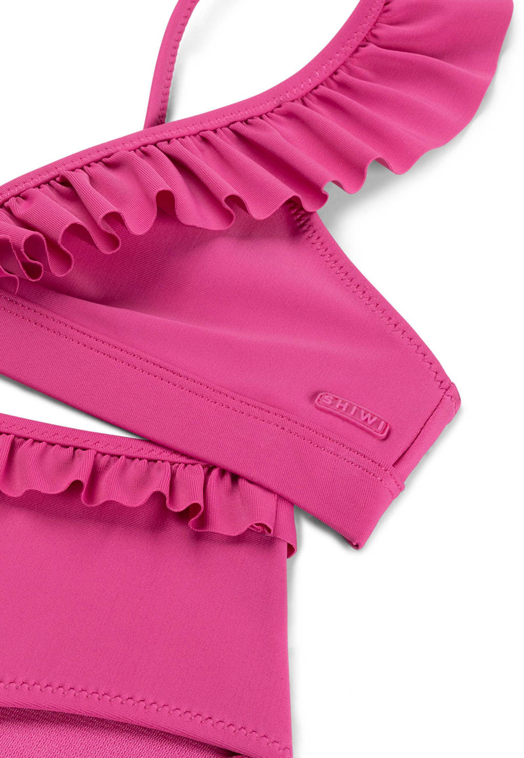 Heel leuk, maar pasvorm broekje te wijdtriangel bikini Bella met ruches roze
