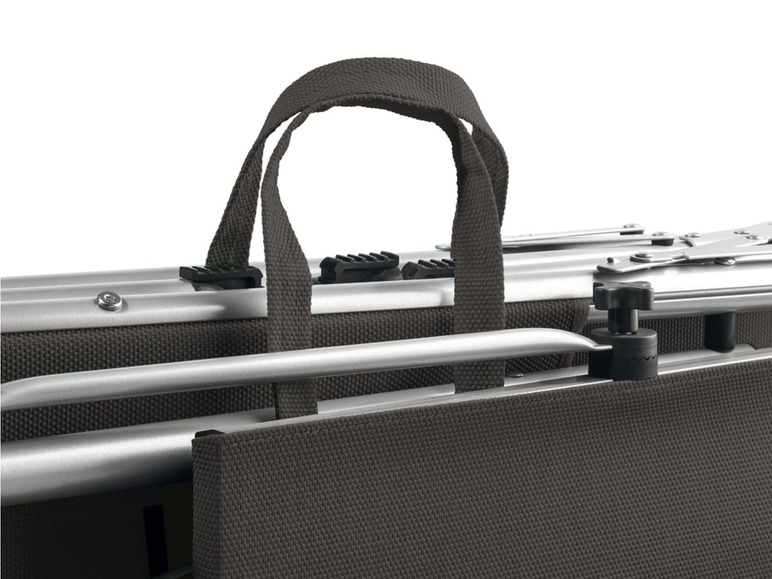 Aluminium ligstoel met zonnedak grijs