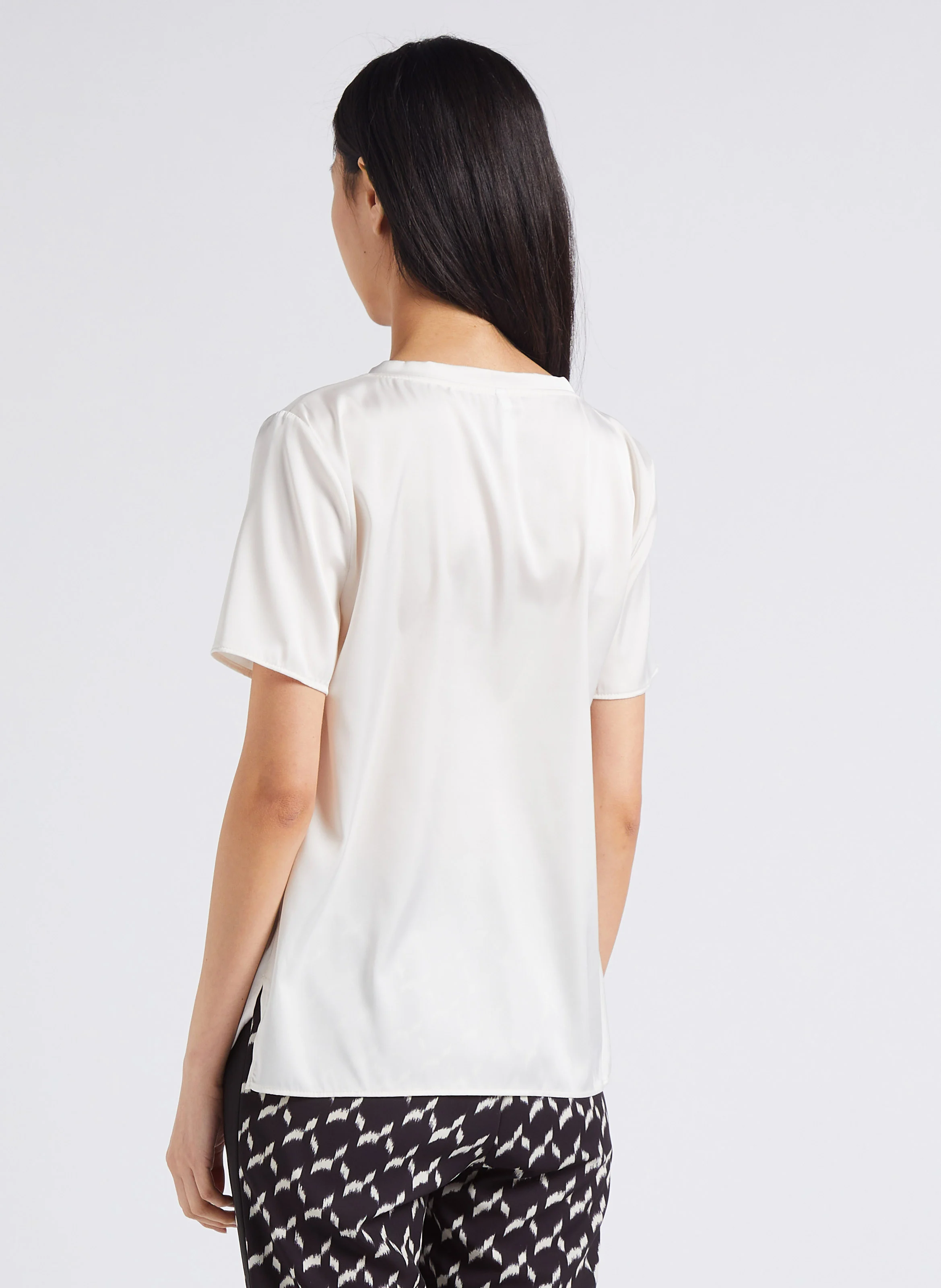 Tee-shirt col V fluide | Beige
