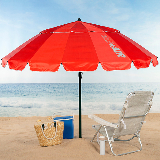 Guarda-sol de praia Aktive à prova de vento Ø240 cm com mastro inclinável