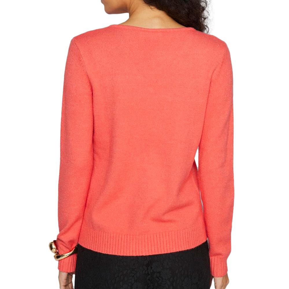 Vila Pull Col V Rose Fluo Femme Vila 69
