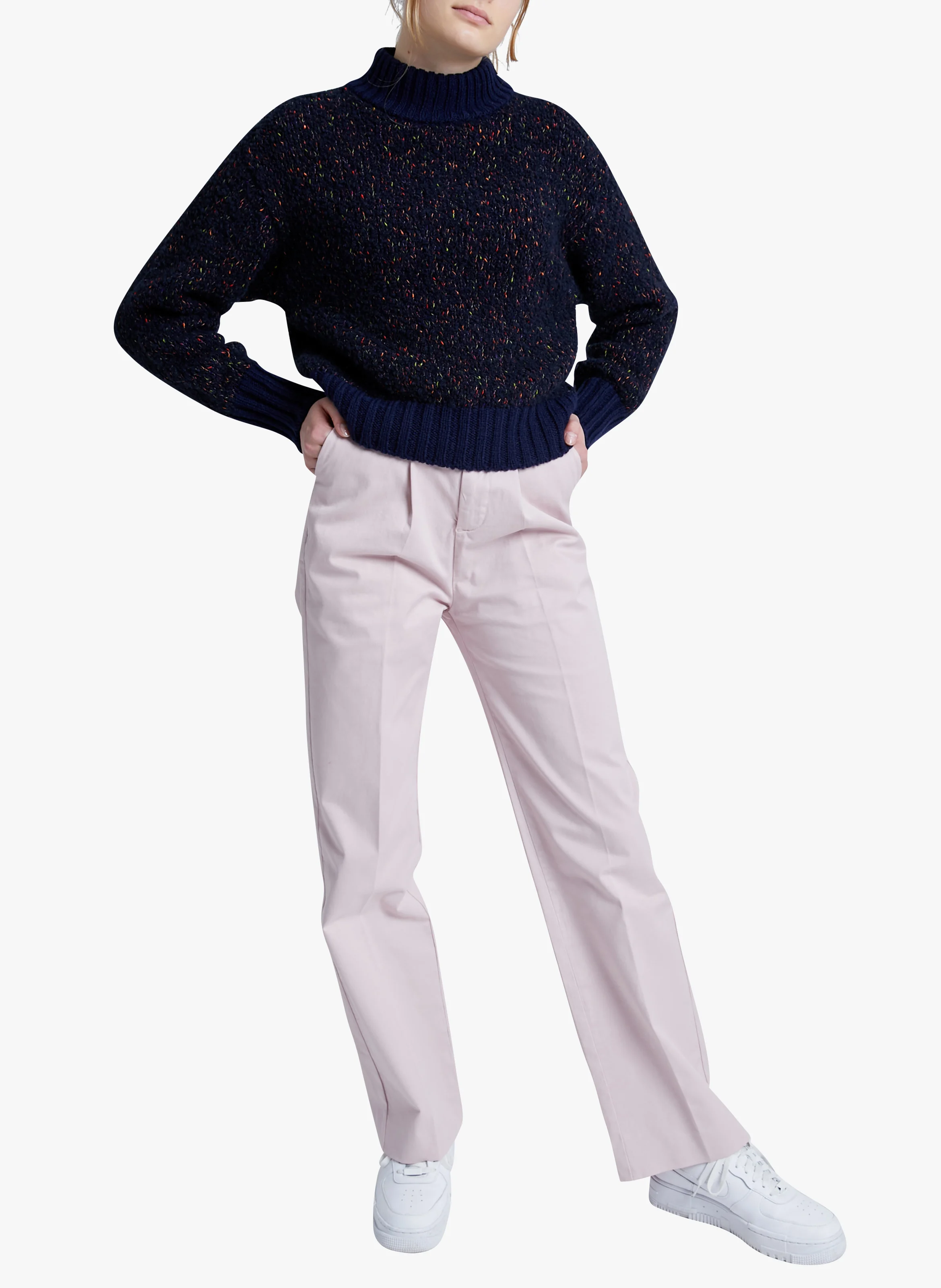 MONZA - Pull en tricot moucheté | Bleu