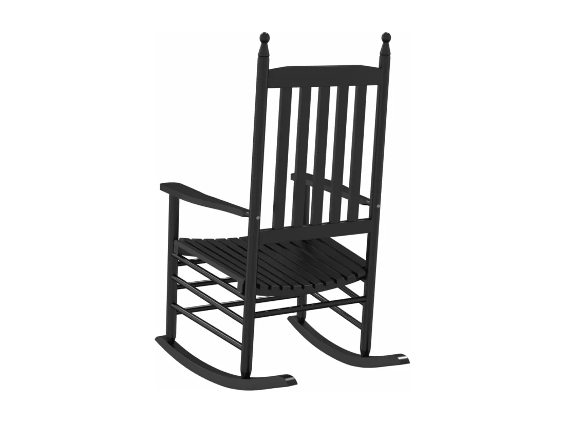 Chaises à bascule avec sièges incurvés lot de 2 noir peuplier