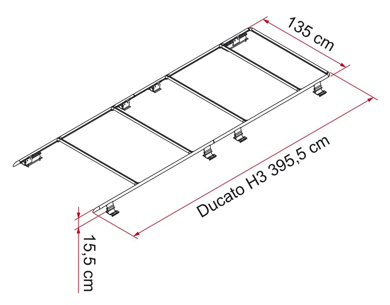 Fiamma Roof Rail Ducato H3 Dachreling  H3