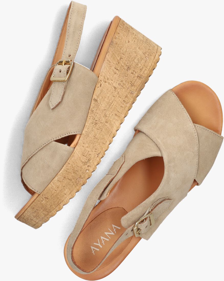 beige ayana sandalen met hak 722031