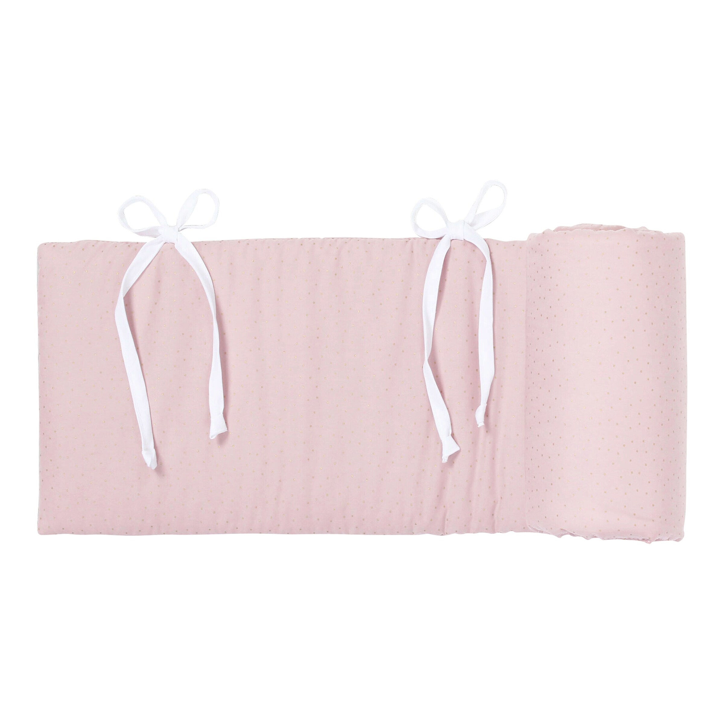babybay® Nestchen Organic Cotton Royal für Beistellbett Original rosé / Glitzerpunkte gold