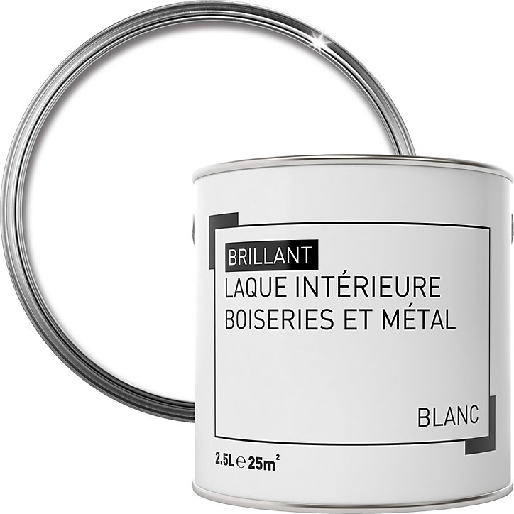 Laque intérieure bois et métal brillant blanc 2,5L