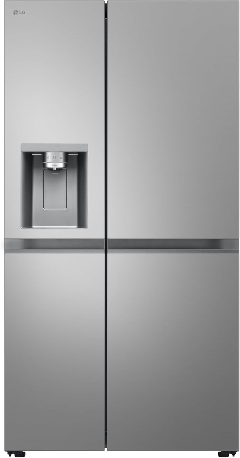LG GSLE81PYBD, Side-by-Side Kühlschrank mit Eis-, Crushed Ice- & Wasserspender, 628 L, interner Wassertank, UVnano, DoorCooling+, LINEARCooling, Wi-Fi, Prime Silver [Energieklasse D]
