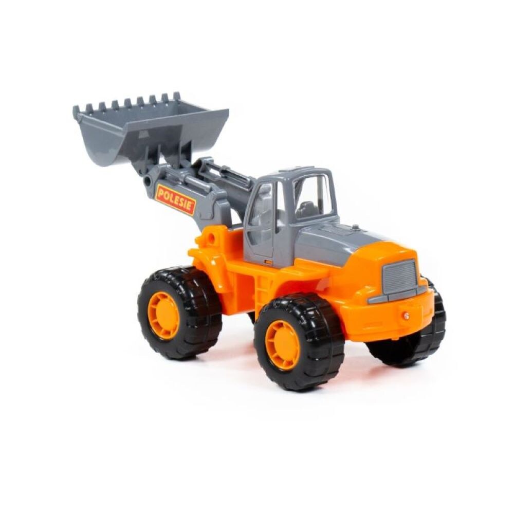 Polesie Spielzeug Traktor, Radlader 36940 Frontlader, beweglicher Arm, Trecker orange