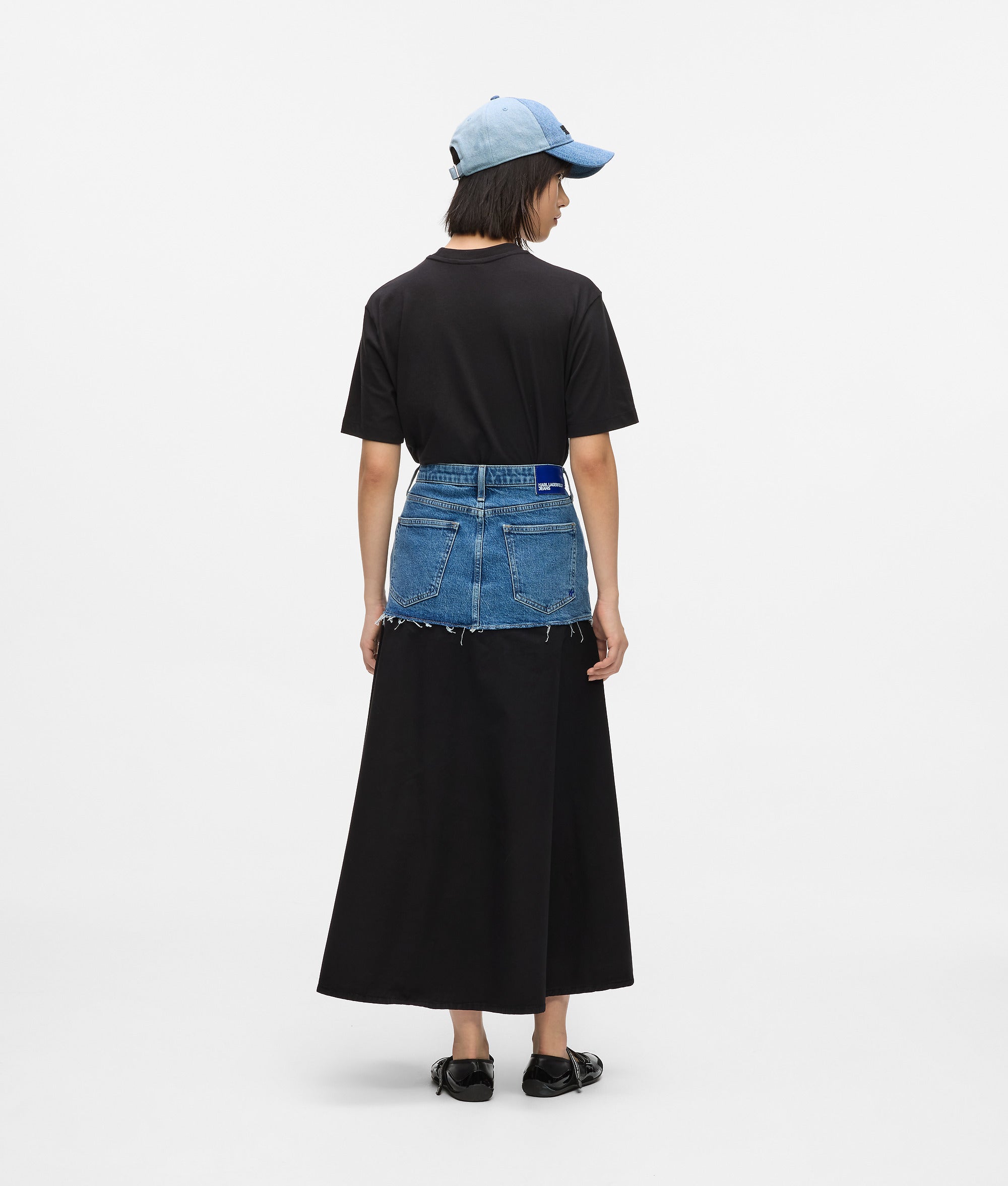 Denim Paneel Maxi rok