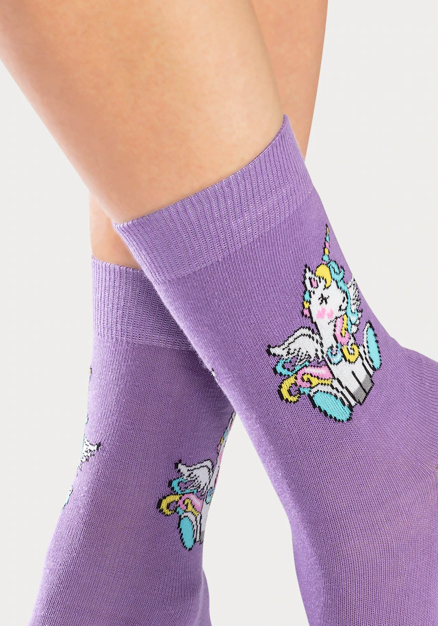 H.I.S Basicsocken Packung, 4 Paar tlg. mit Einhorn Motiven