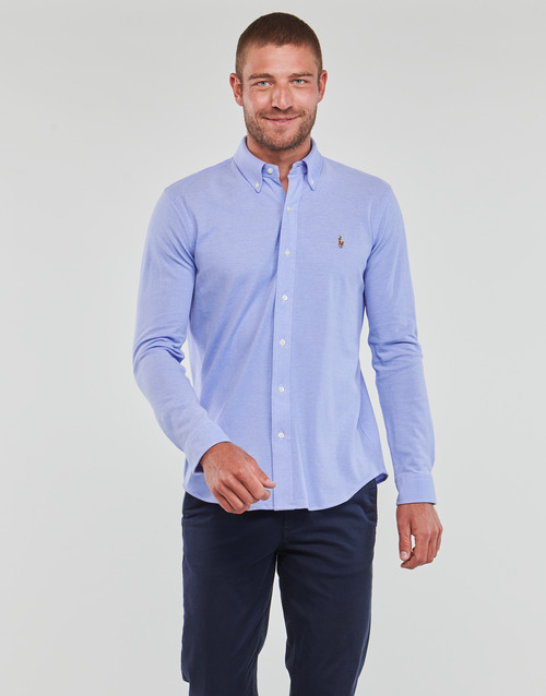Polo Ralph Lauren - CHEMISE AJUSTEE COL BOUTONNE EN POLO FEATHERWEIGHT Azul