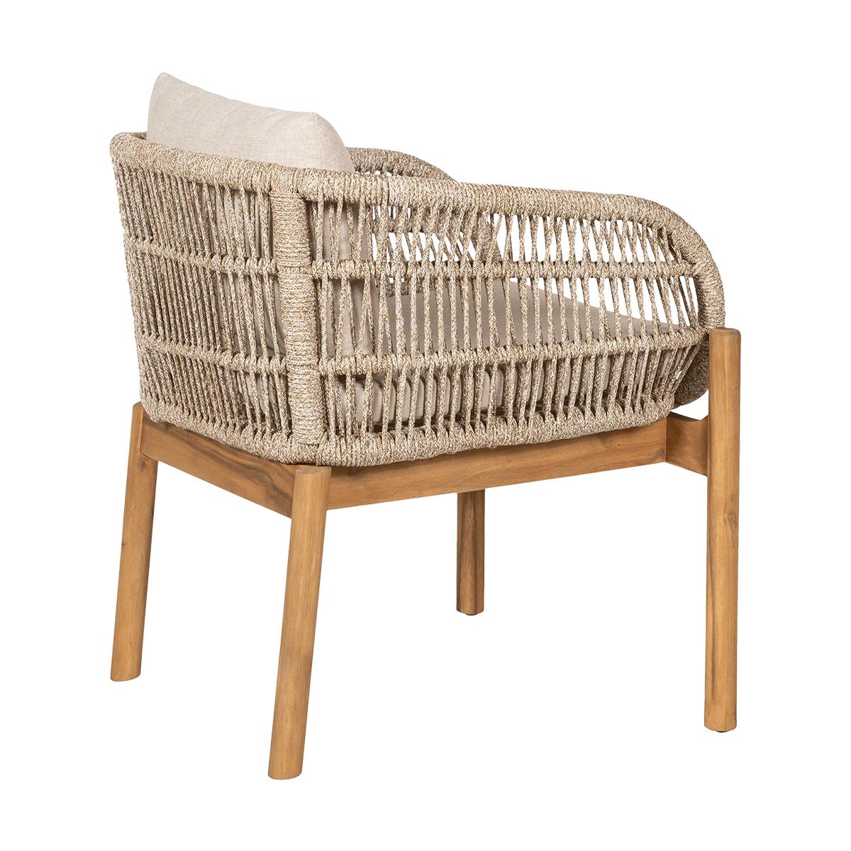 Houten tuinstoel Teresa - met zitkussens Beige