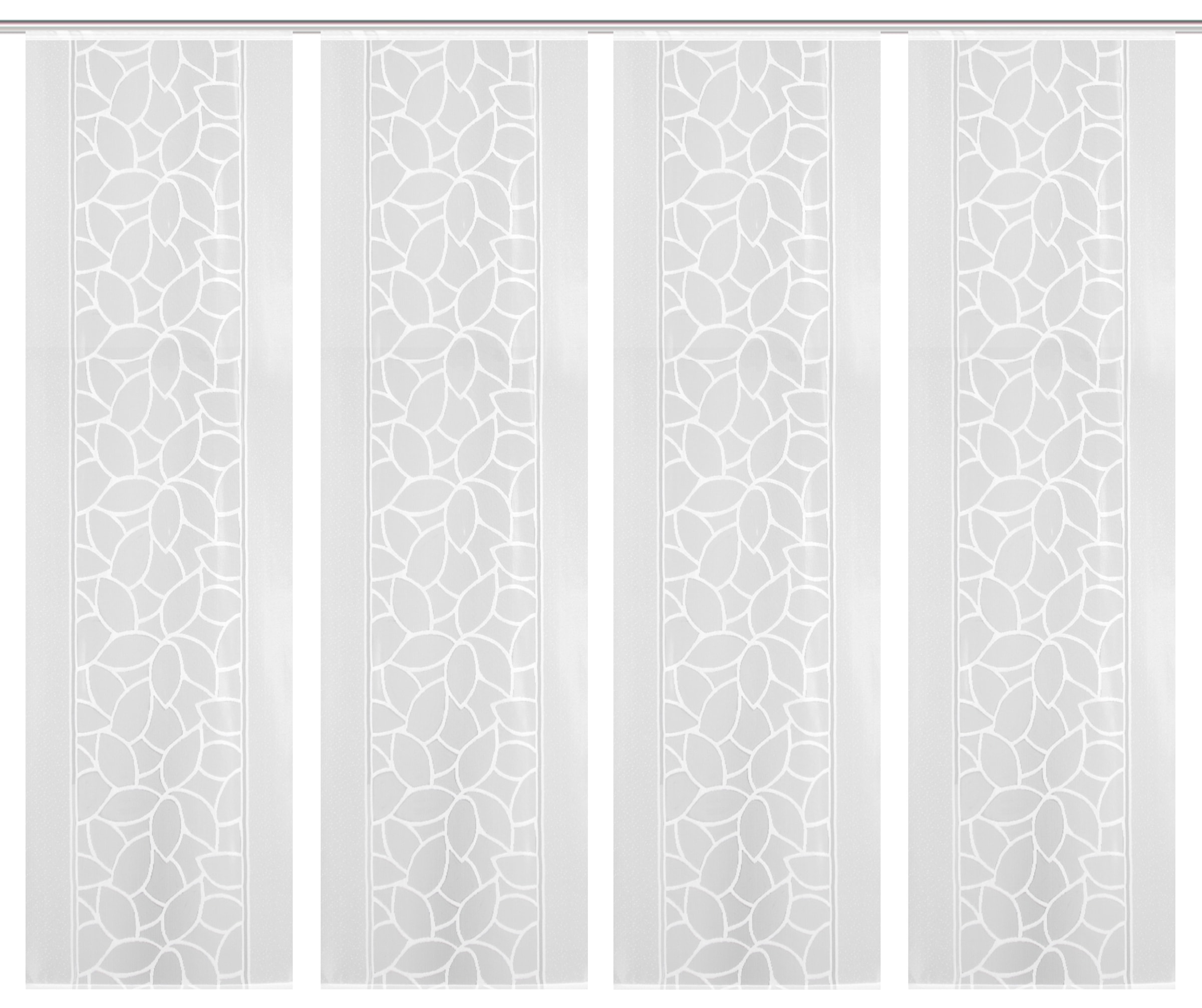 HOME WOHNIDEEN Schiebegardine »JENNA« Klettband 4 Stk. tlg. Schiebevorhang Jacquard Set
