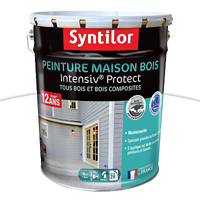 Peinture extérieure maison bois Intensiv Protect Syntilor blanc 8L