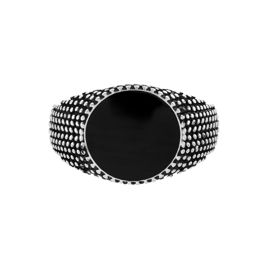 Bague Argent Blanc Tom Email Noir