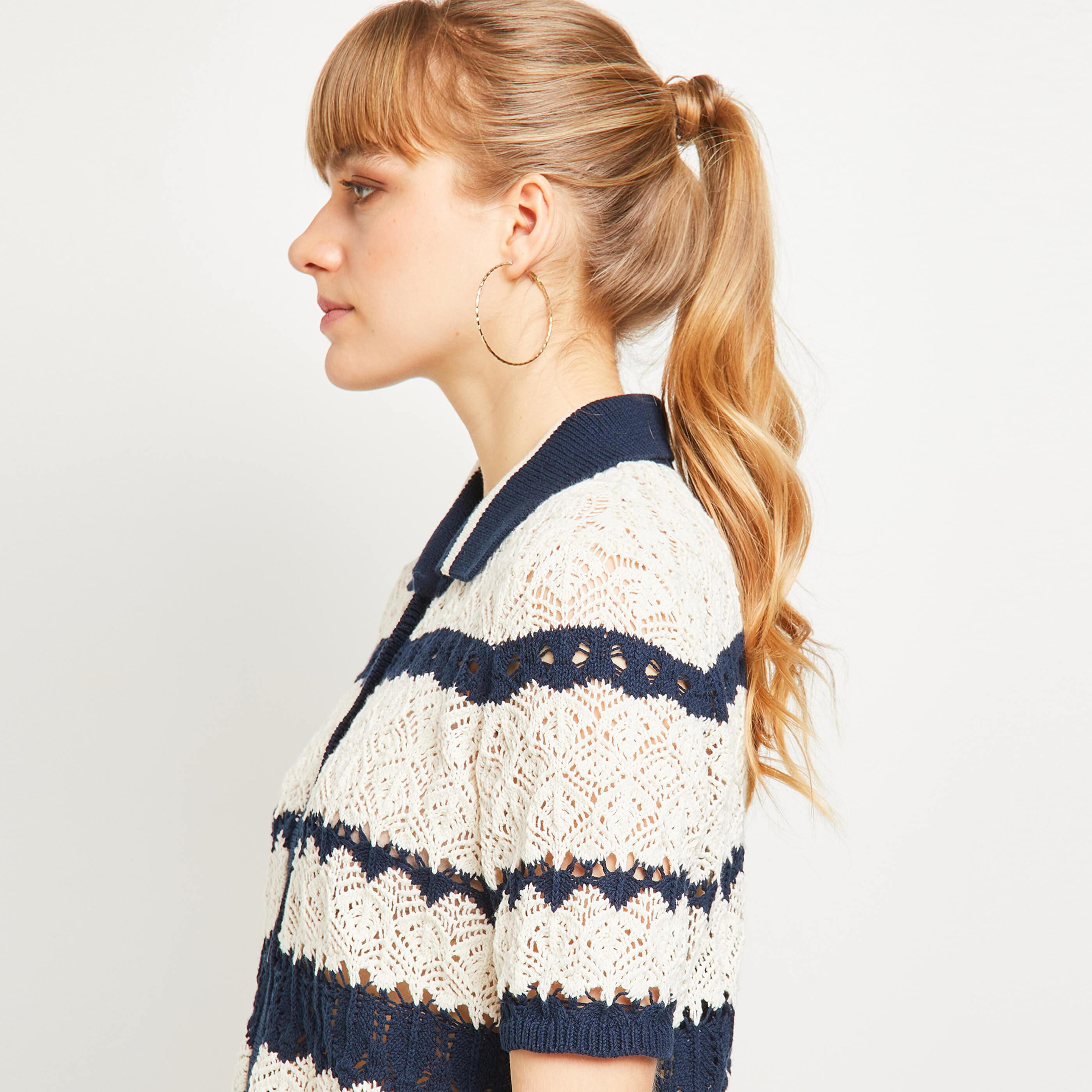 Gilet ajouré femme - MARINE
