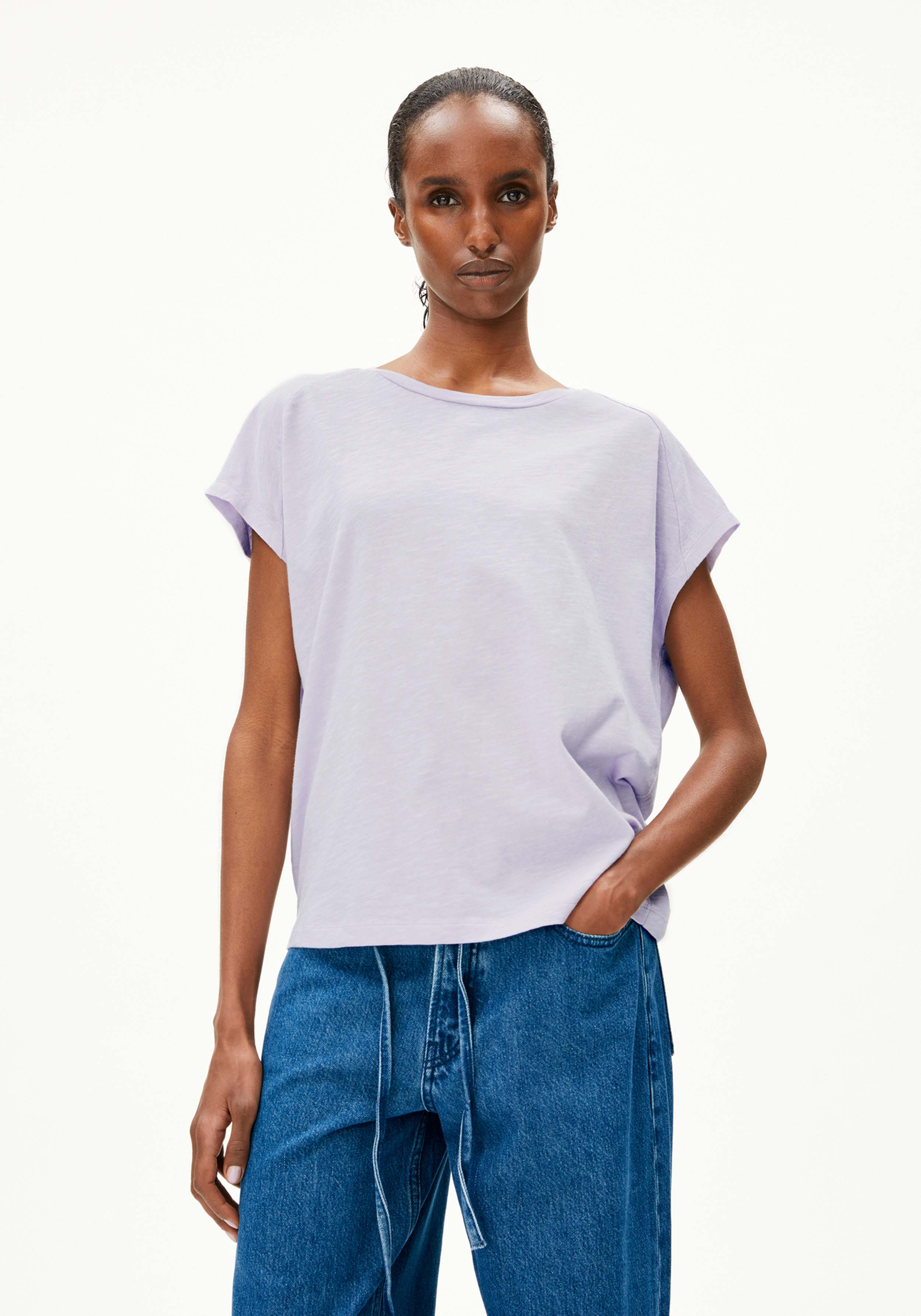 Armedangels T-Shirt Oneliaa Soft Lilac
