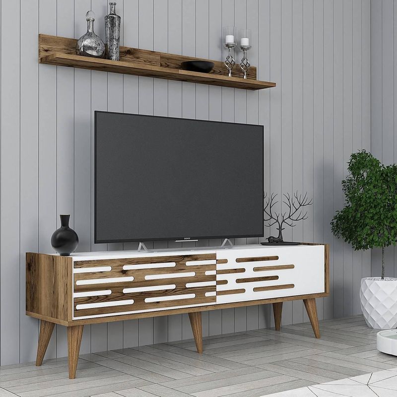 Kalune Design - Valensiya - TV-meubel - Walnootkleur - Modern Nordic Design
