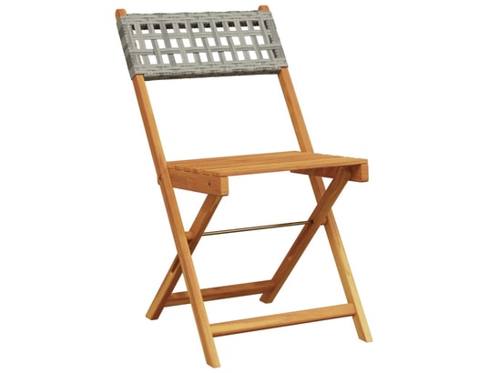 VIDAXL - Chaises de bistrot lot de 2 gris bois massif d'acacia et rot...