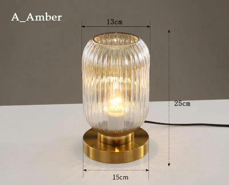 Modern Nordic Stained Glass Table Lamp Light (White / Amber / Green / Grey)