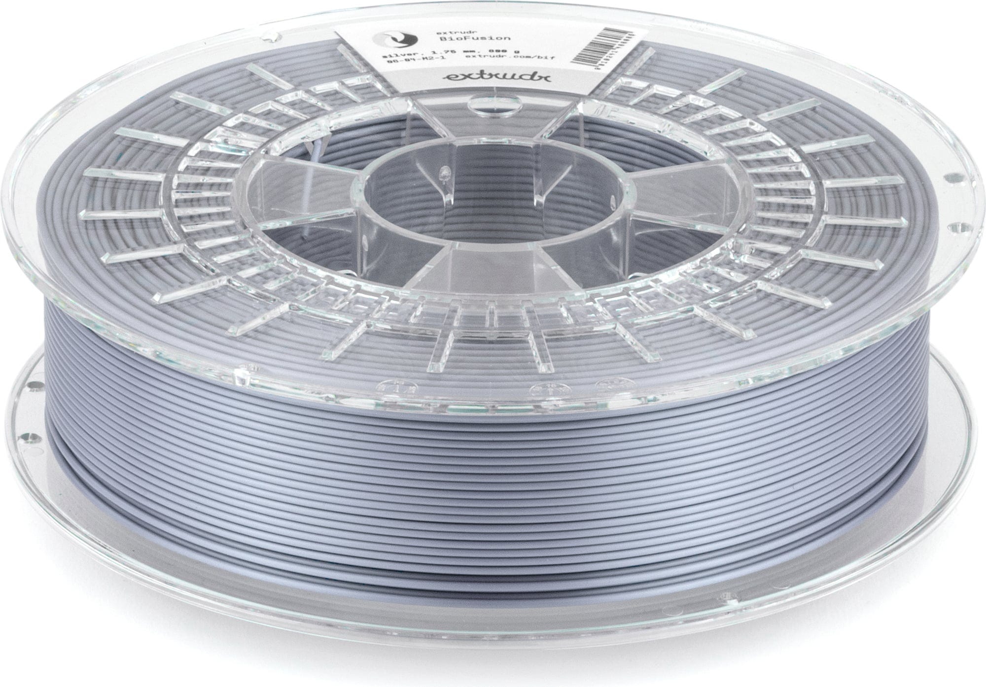 Extrudr  BioFusion Quicksilber, 1,75 mm (800 g)    BIO Filament für eine tolle Optik in Silber