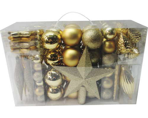 104-pack Lafiora gemengde gouden kerstballen