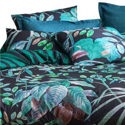 Linge de lit feuillage exotique