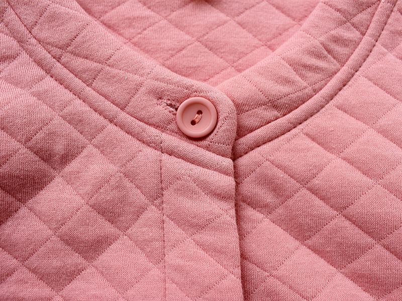 Dogini - Bijpassende pyjamaset voor koppels: effen gewatteerd overhemd met knoopjes + broek met middelhoge taille