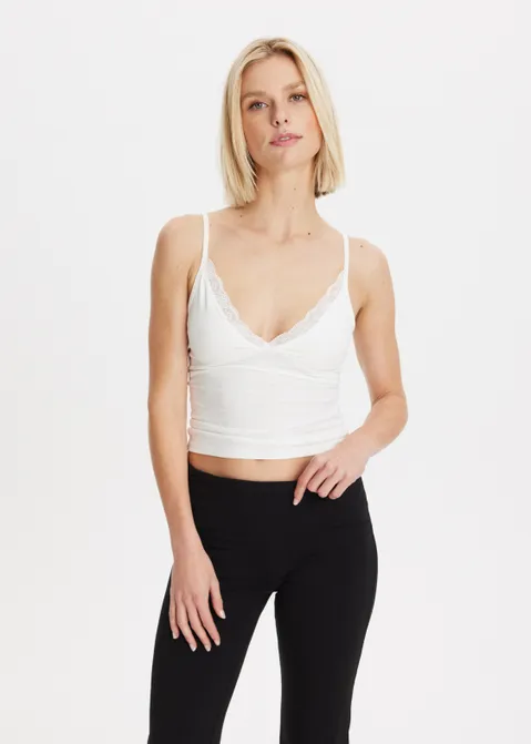 Singlet met v-hals off-white (WIT.O)