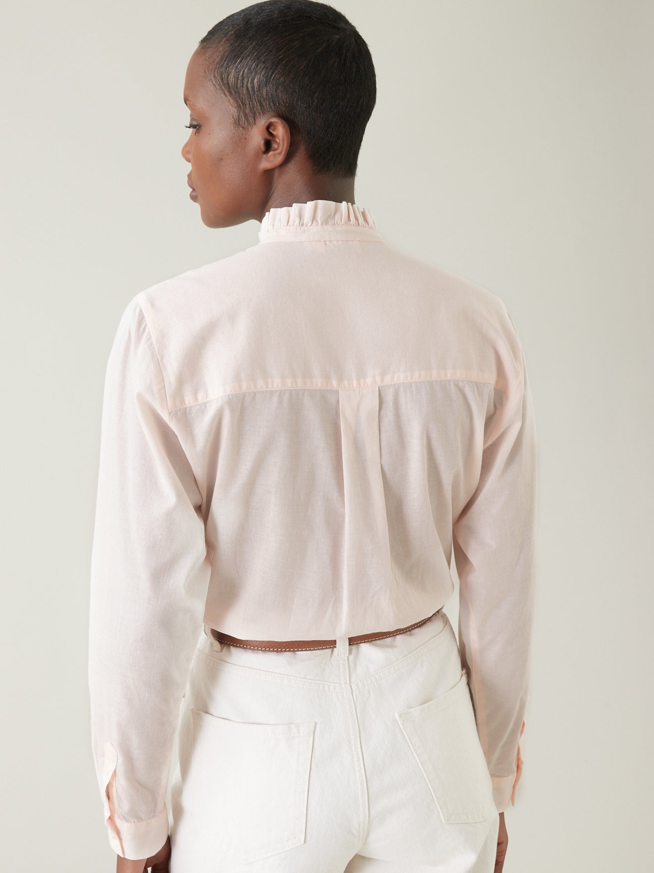 Blouse col froufrou femme