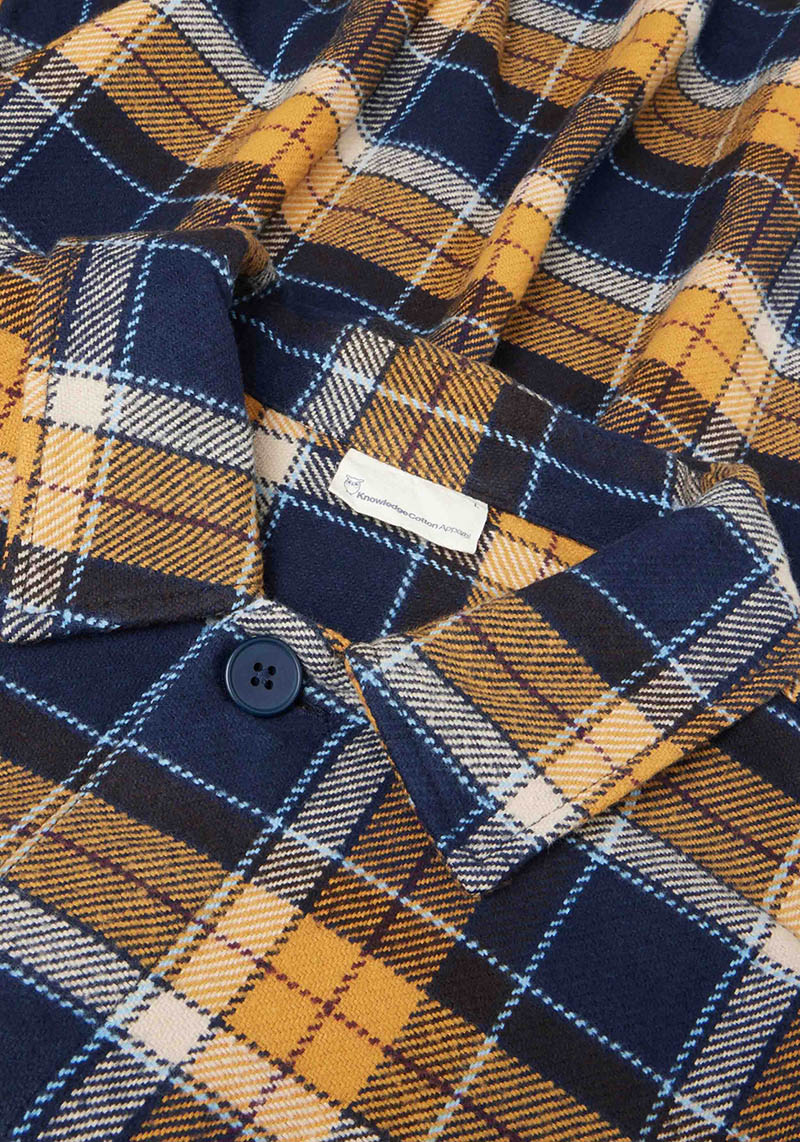 Knowledge Cotton Apparel Flannel-Overshirt Navy Check