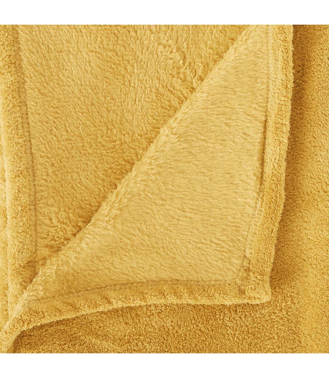 Plaid en Microfibre uni - 230x180 cm - Jaune Ocre