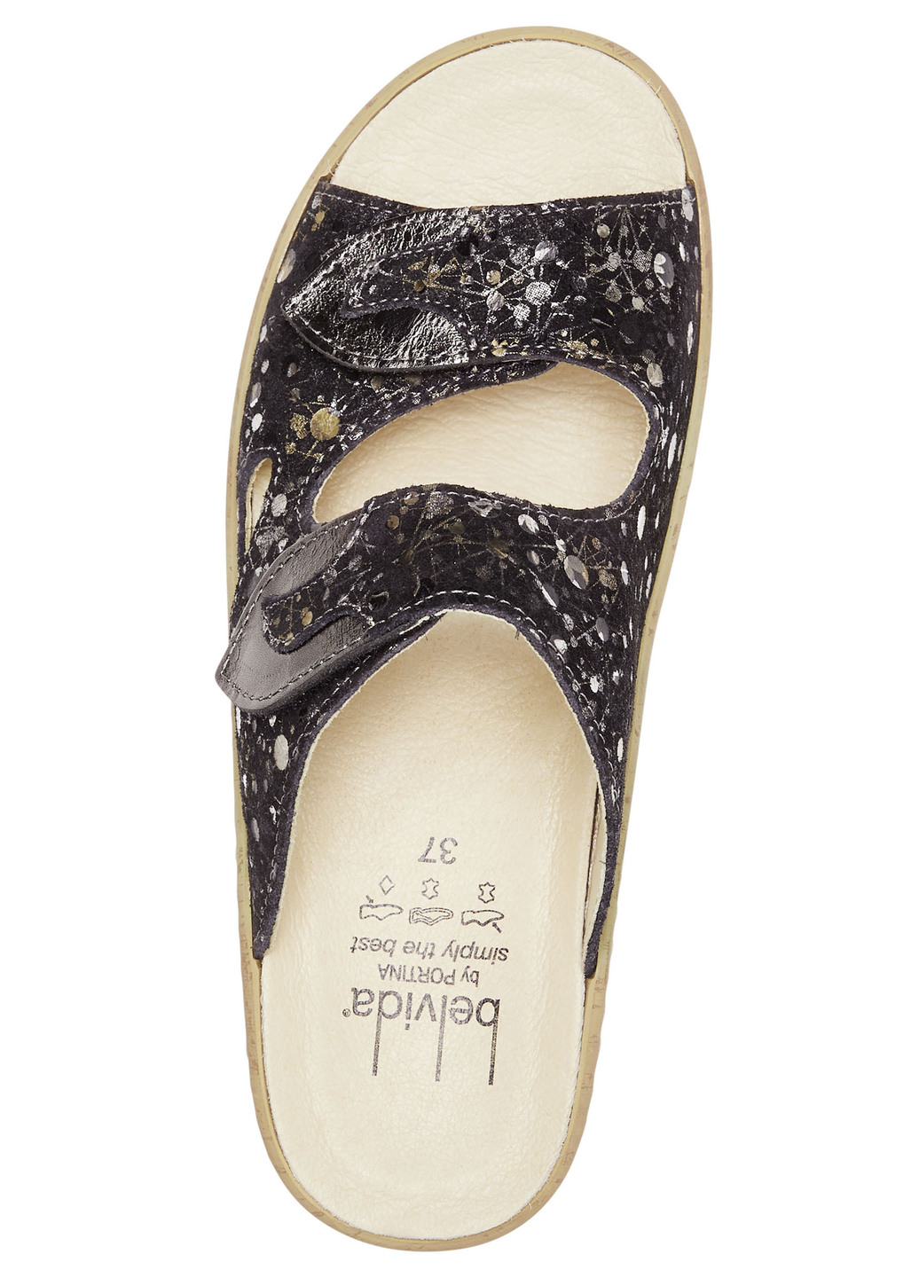 ELENA EDEN Pantolette aus floral bedrucktem Nappaleder