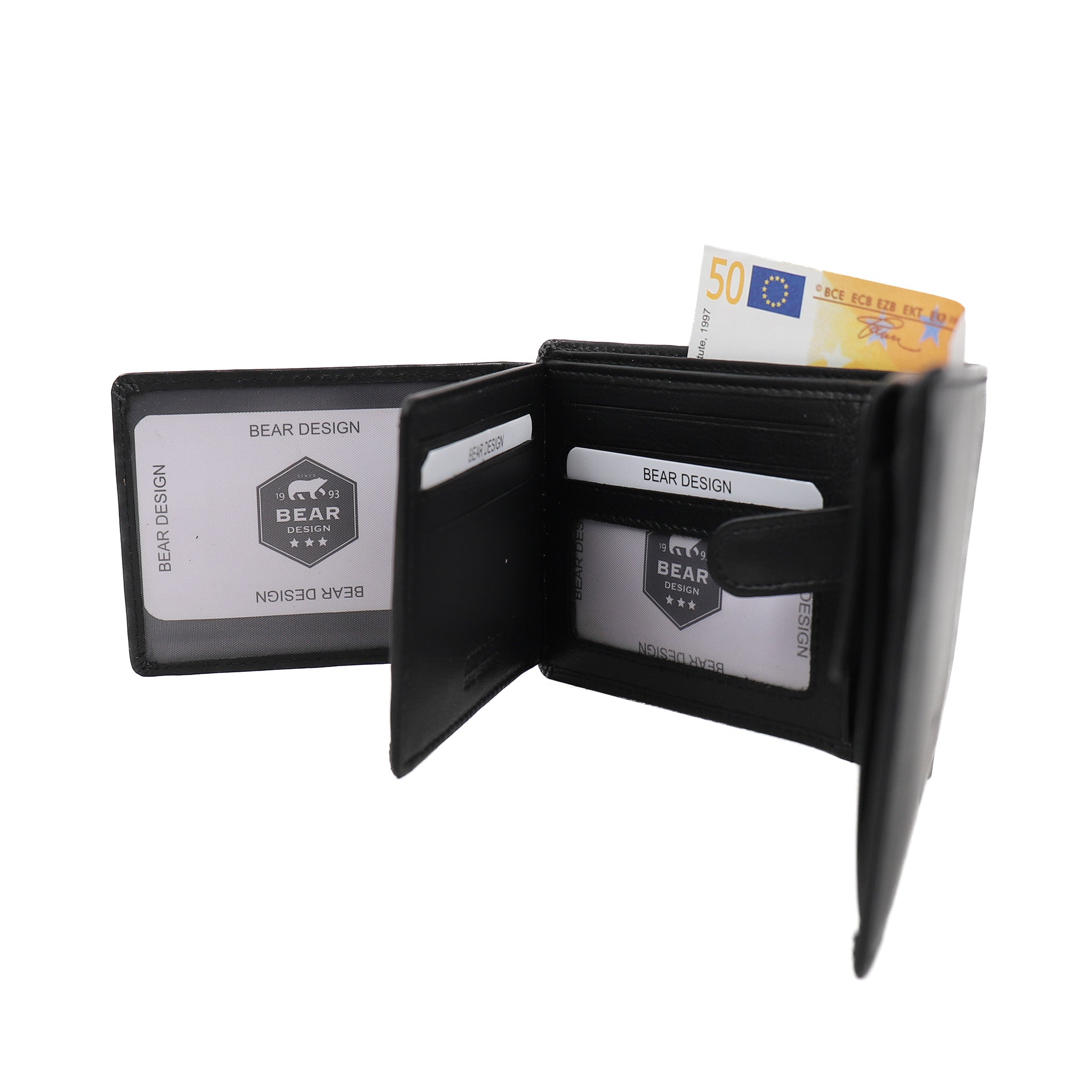 Billfold 'Tijn' zwart Zwart