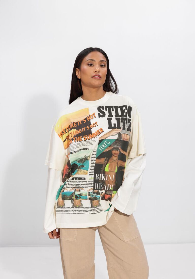 witte stieglitz tops & t-shirts dennis skate tee double sleeves