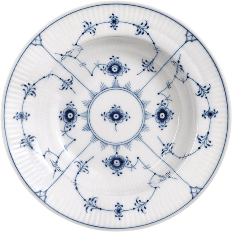 Royal Copenhagen MUSSELMALET DYB TALLERKEN, 17 CM Hvid