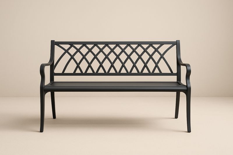 Gartenbank Aluminium Schwarz Länge133cm