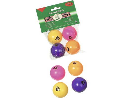 Karlie PingPong Katten Speelgoed, Ø 4 cm, 4 stuks, willekeurige kleurselectie