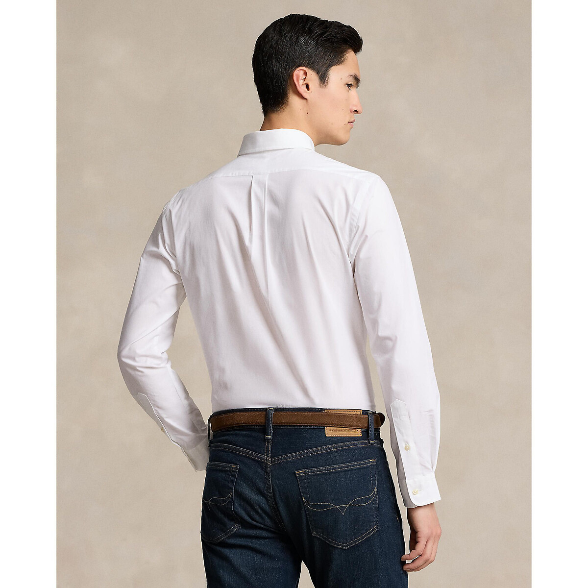 POLO RALPH LAUREN<br>Camisa ajustada em popeline elástica