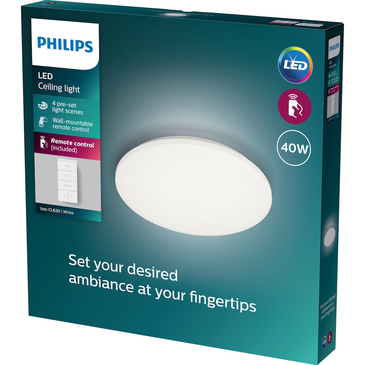 Philips Izso taklampe 40W med fjernkontroll